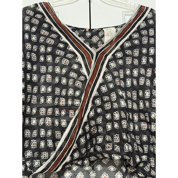 Free People One Surplice Printed Blouse, Size L - Picture 3 of 8